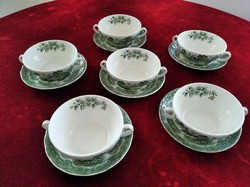 New English soup cup set with saucer // 12 pieces/