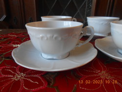 Zsolnay fehér teás csésze, 6 db