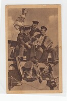 Matróz  képeslap 1953 "Bajtársi szórakozás a fedélzeten