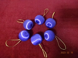 Purple, small Christmas balls, six pieces. Its diameter is 3 cm. Jokai.