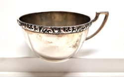 ' Seligman ' jelzéssel Ezüst teáscsésze üvegbetéttel és Dianna fej ezüstjellel