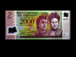 Unc - 2000 guaranies - paraguay - polyester banknote!