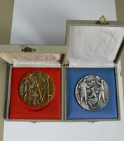 Vincze denes, marked quality plaque, in pair, 80 mm, medal, award, excellent condition!