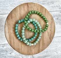 3 tekla pearl bracelets - green