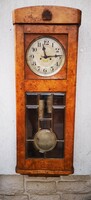 Gyönyörű két súlyos fali óra Gustav Becker topolya furnér csiszolt ólóm üveg. Szecessziós Art Deco