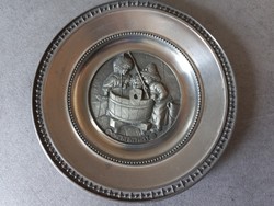 Spectacular pewter wall plate 