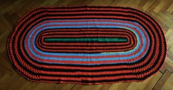 Retro handmade crochet colorful striped needlework 151 x 81 cm