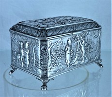 Dazzling, antique, silver box, hanau, ca. 1900!!!