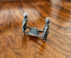 EZÜST MINIATŰR FIGURA SZOBOR/VITRINDÍSZ - BÁNYÁSZOK