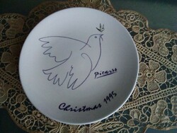 Picasso béke galamb szimbóluma porcelán tányéron, 1995 - ben kiadva!
