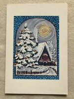 Dombornyomott Karácsonyi kinyitható képeslap