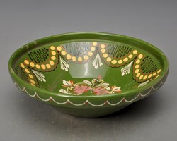 Antique mezőtúr deep bowl, deep plate, flawless. Its height is 8 cm.
