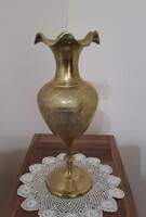 Brass vase with an engraved pattern