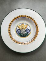 Hand-painted ceramic wall plate with haban pattern, diameter 24 cm