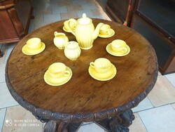 Kispest granite coffee set, sunny yellow art deco