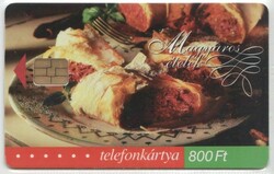 Magyar telefonkártya 0966  2002 Meggyes rétes   ORGA      30.000   db.