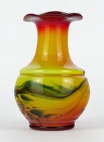 1M065 old artistic colored glass vase 12.5 Cm