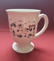 German porcelain footed breakfast cup mug cow bocis cow pattern