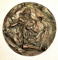 XX. Sz Hungarian sculptor: Orpheus bronze plaque