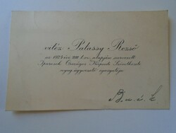 Za416.9 Vitéz Patassy national central association of industrialists - business card 1920-30 Pusztapo
