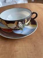 Gyönyörű Japán Satsuma porcelán teás csésze tányérral.