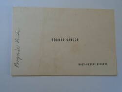 Za415.19 Business card of Sándor Bognár 1930k Nagy-Kerek Bihar county Nagy-Kerek