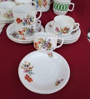 Gyönyörű ritka Epiag csésze szettek csészék mesés virág mintával porcelán hagyaték