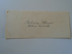 Za417.15 Illés Bolváry - fisherman Gabriella (husband m.Kir. Tanácsos) - business card 1930k