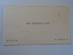 ZA417.20 Dr. Pesthy Pál - igazságügy miniszter - kúriai bíró - jogász   -névjegykártya 1920-30k