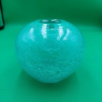 Karcagi fátyolüveg gyertyatartó tűrkíz