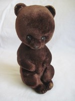Old sitting brown (misa) teddy bear made of flocked sponge, Russian