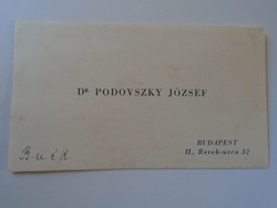 ZA417.16 Dr. PODOVSZKY József  - Pesti Magyar Kereskedői Bank igazgató -névjegykártya 1930k