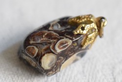 Leopard jasper pendant, bijou, jewelry 1.6 x 2.5 cm