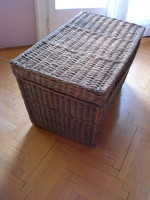 Old travel basket, wicker, cane basket, large, 100 x 63 cm, height 60 cm - crate