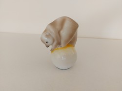 Régi Hollóházi porcelán maci labdázó mackó