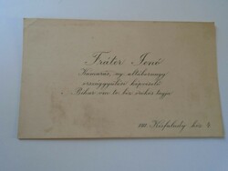 Za417.26 Lieutenant General Jenő Fráter (Debrecen) Bihar County - Országgy. Fig. - Business card 1930k