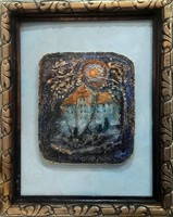 Excellent prize. The spirit of the castle. 27X21 cm. In a carved antique wooden frame. With certificate. Zsófia Károlyfi (1952)