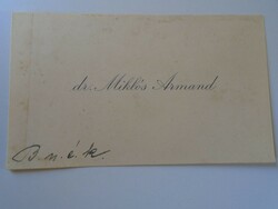 ZA417.13  dr. Miklós Armand  -névjegykártya 1930k