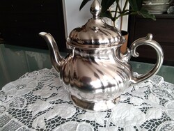 Vastagon ezüstözött 1,2 l  porcelán teáskanna, WMF jelzéssel!
