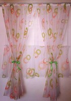 Kitchen curtain set, 2 identical sizes - 4 pcs. Stained glass curtain + door curtain
