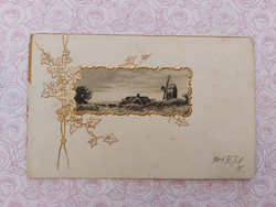 Old postcard 1901 embossed postcard landscape plant pattern