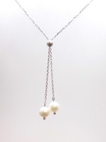 Silver y-chain with pearls (zal-ag104345)