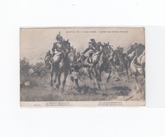 French old military battle scene postcard postman