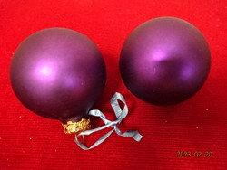 Christmas glass ball, purple, two pieces, diameter 6 cm. Jokai.