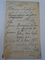 ZA421.6  Hutiray -Szigligeti  házzassági hirdető 1875 Május 6-án Pesten Jókay Mór tanú