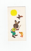Húsvéti szétnyitható képeslap " nyuszi csibével" 1978