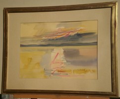 Kóka Ferenc (1934 - 1997) : Aranyhíd a Balatonon