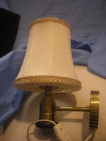 N15 DDR- NDK fali lámpa réz +fa díszes  együttes  szép  szövet burával szép állapotban eladó
