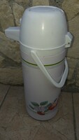 Retro large size pump thermos with handle 37 cm