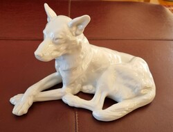 Herendi németjuhász, fekvő kutya porcelán